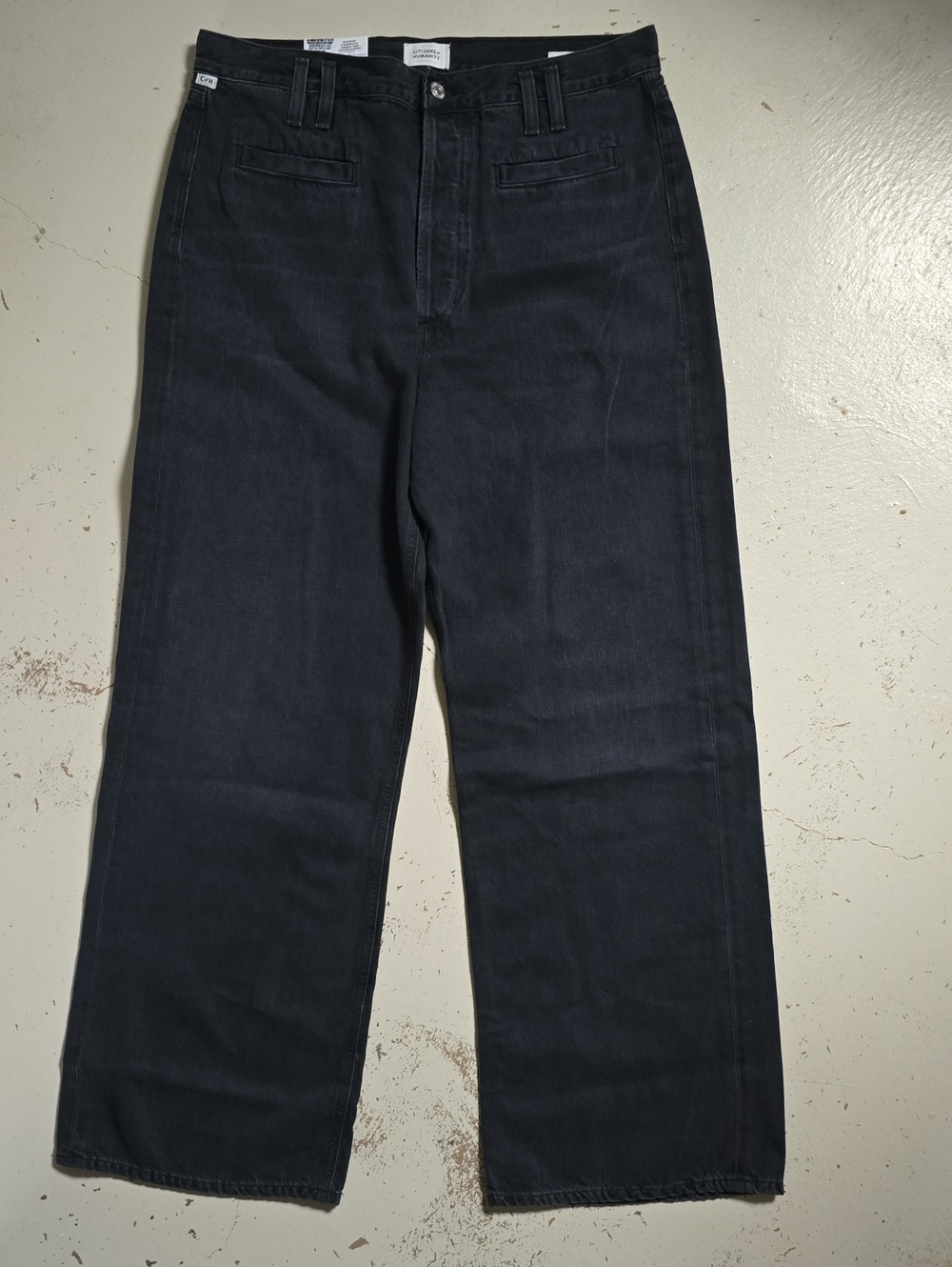 Citizens Of Humanity Gaucho Premium Vintage Black Wide Leg Jeans Size 31 NWT